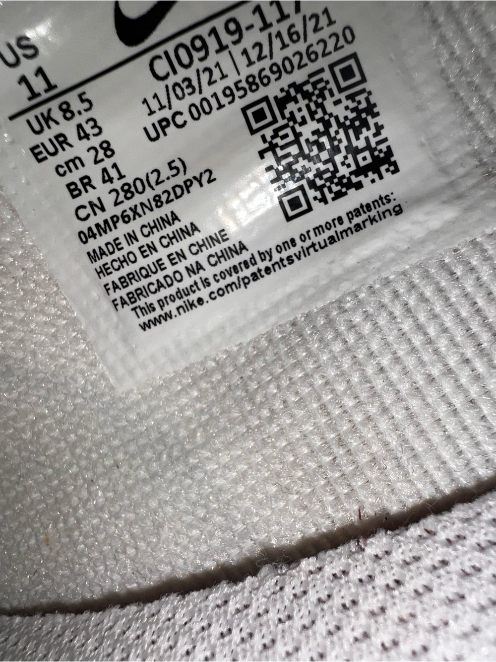 Nike Air Force 1 Shadow White Atmosphere Mint Pastel Pink CI00919-117 Size 11 - Picture 9 of 13